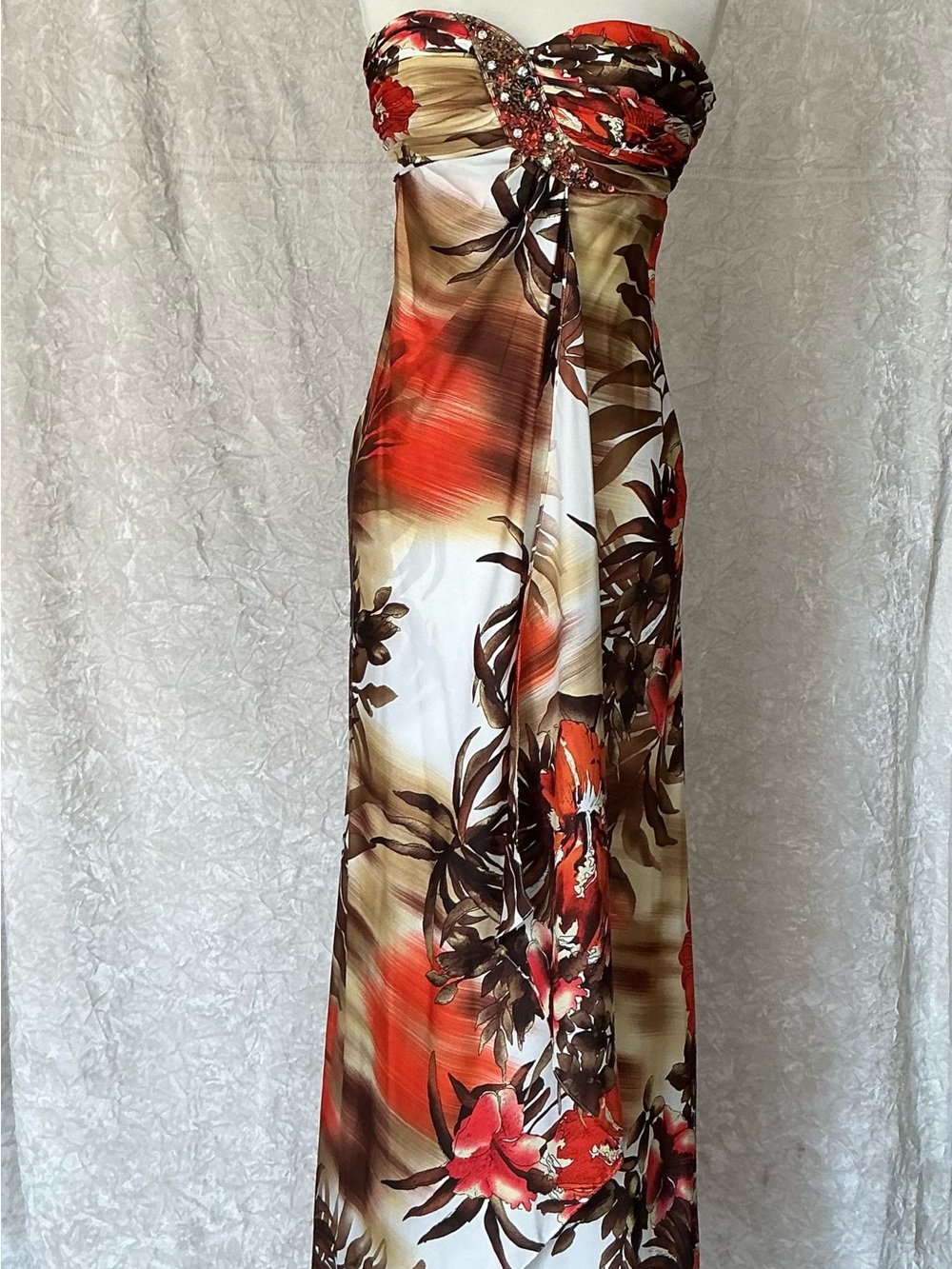 Chicas - Vintage Dead-stock  Strapless Floral Maxi Dress New with Tags